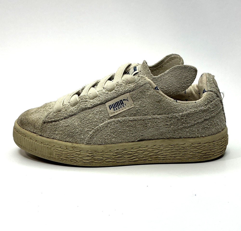 PUMA X Tinycottons Basket Furry Suede Cream Sneakers Kids US 11.5 EU 28.5 LE